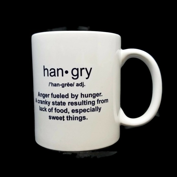 Hangry Funny Definition White Ceramic Coffee/Tea Gift Novelty Fun Cup/Mug 10oz - Picture 1 of 7